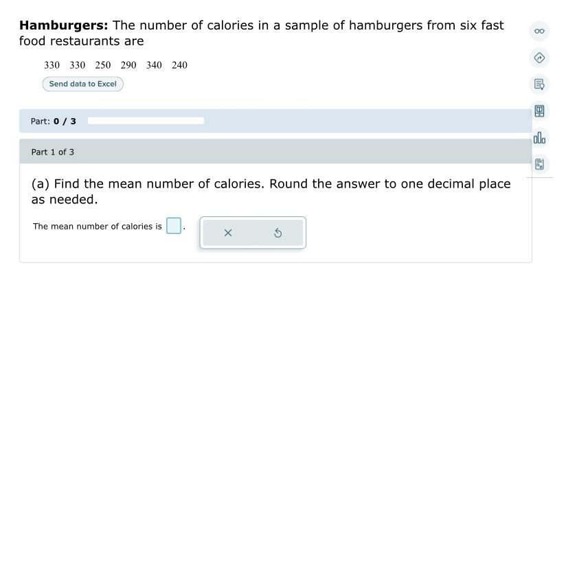 Solved Hamburgers: The Number Of Calories In A Sample Of | Chegg.com