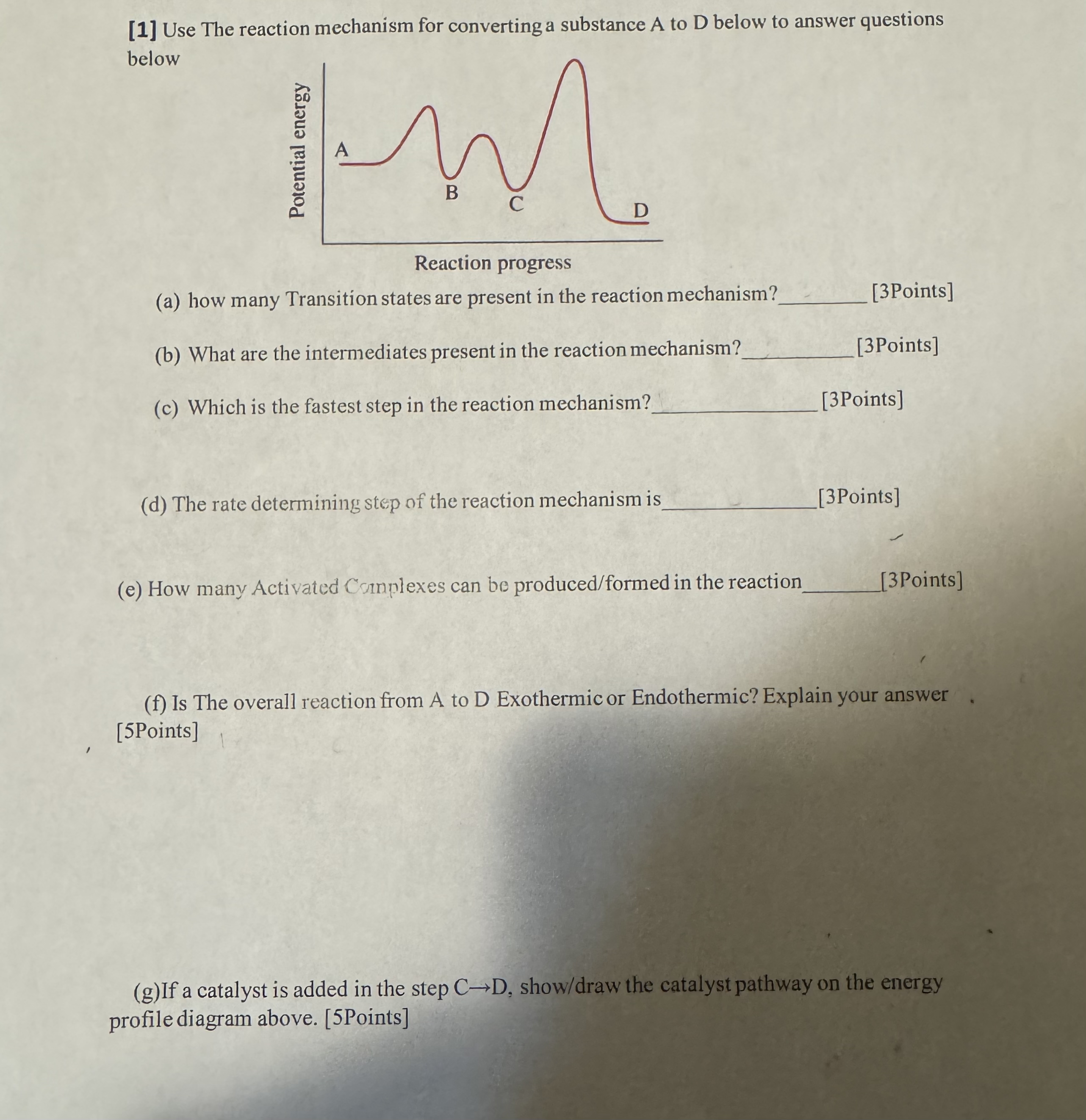 Solved [1] ﻿Use The reaction mechanism for converting a | Chegg.com