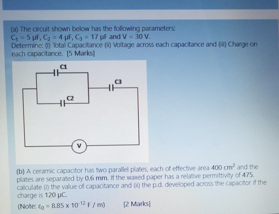 Solved (a) The circuit shown below has the following | Chegg.com