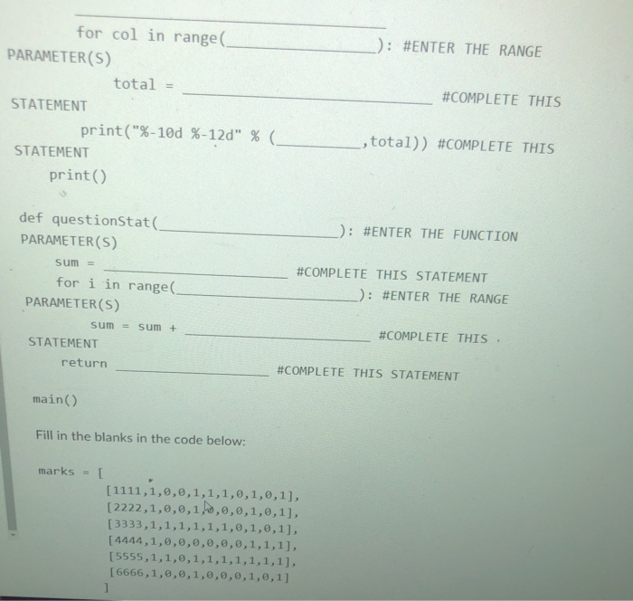 Solved Complete the program shown below to solve the | Chegg.com
