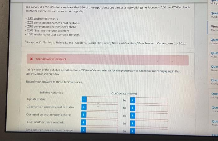 Solved Multia Ques Multi In a survey of 2255 US adults, we | Chegg.com