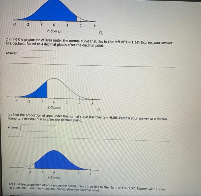 Solved - 2 Z-Scores (a) Find the proportion of area under | Chegg.com