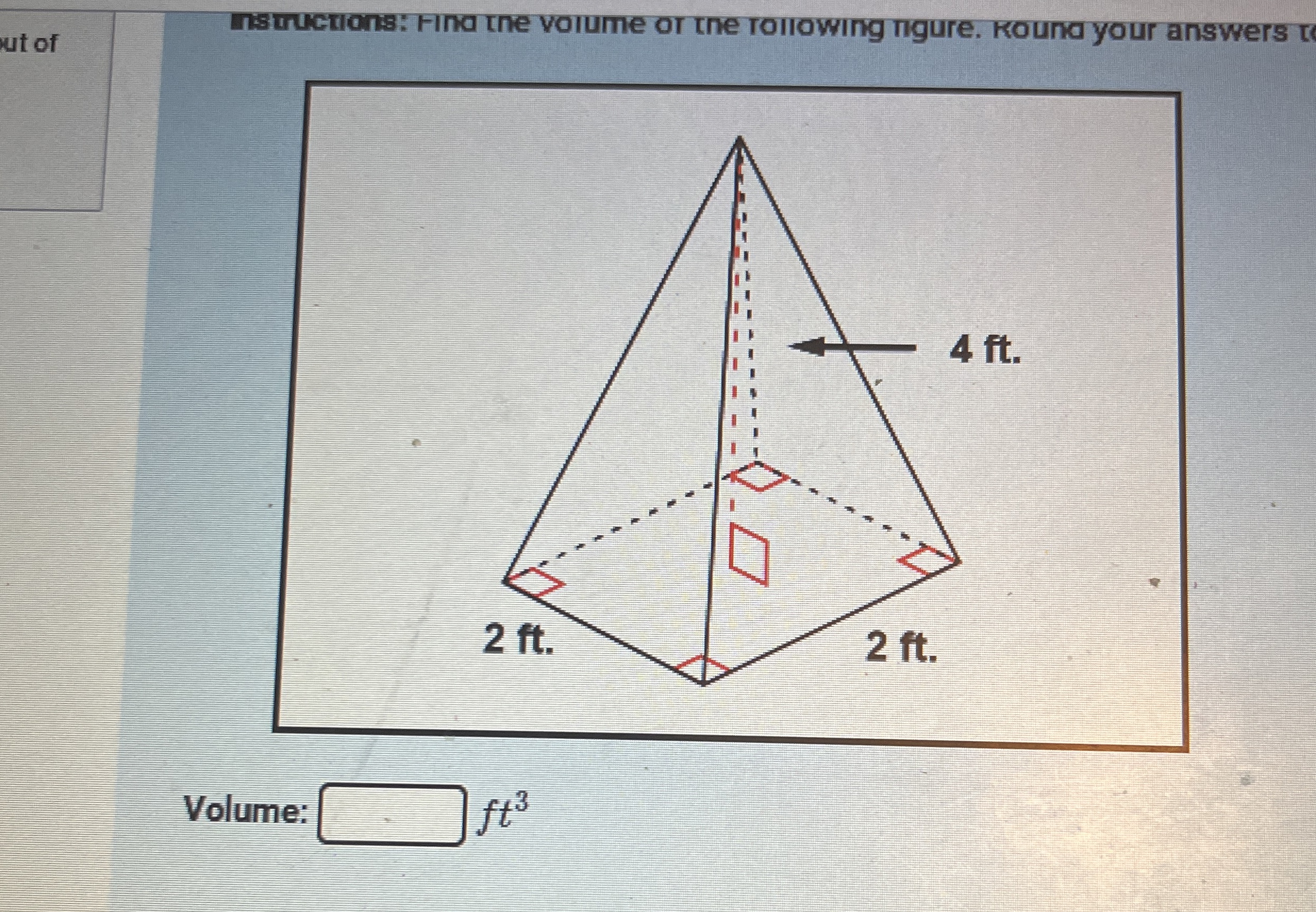 Solved msiructions: Hina the volume of the rollowing nigure. | Chegg.com