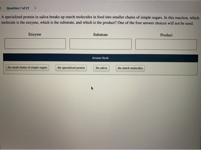 Solved specialized proteins in a saliva breaks up starch