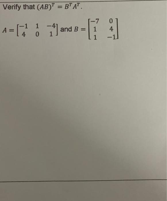 Solved Consider The Following Matrices Below. Find Scalars | Chegg.com