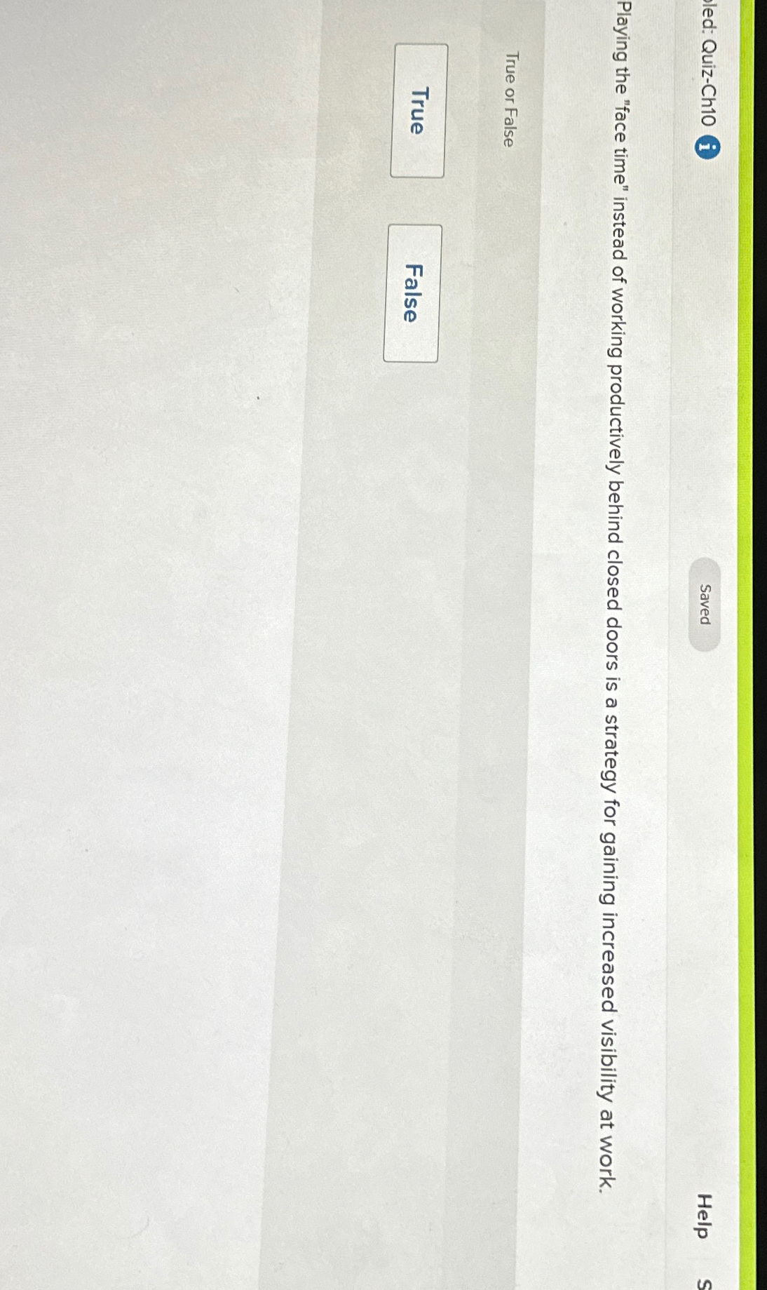 Solved led: Quiz-Ch10HelpPlaying the 