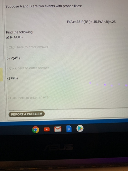 Solved Suppose A And B Are Two Events With Probabilities: | Chegg.com