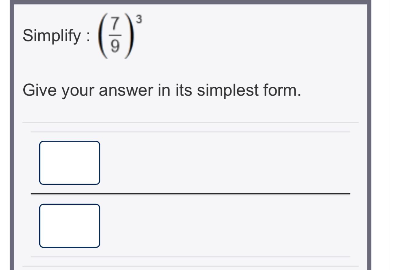 Solved Simplify Sup Bracket Frac 7 9 3 Simplify Chegg