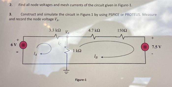 Solved find all node voltages and mesh currents of the | Chegg.com