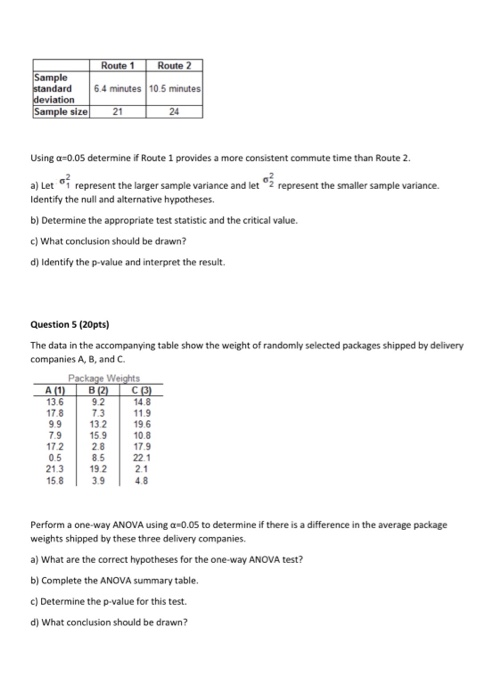 Solved Question 1 (20pts) Consider the hypotheses below. Ho: | Chegg.com