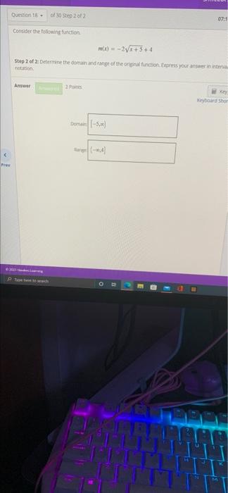Solved Question 18 - of 30 Step 1 of 2 Consider the | Chegg.com