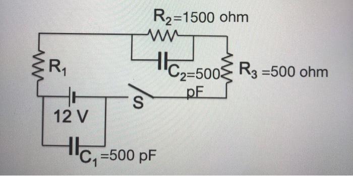 (I) Plot (using RC constants):1. the current going through R3 vs. time2. the voltage drop across...