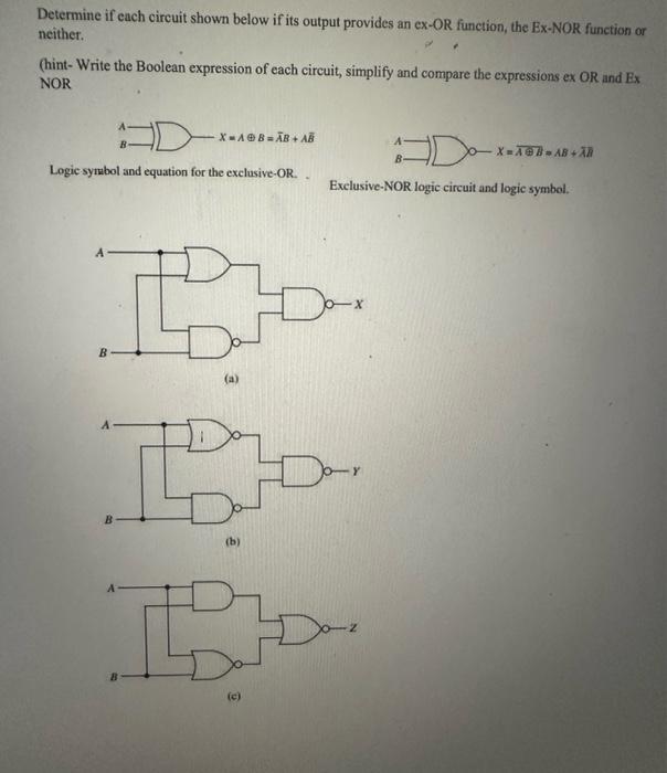 Solved Determine if each circuit shown below if its output | Chegg.com