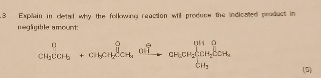 Solved Explain in detail why the following reaction will | Chegg.com