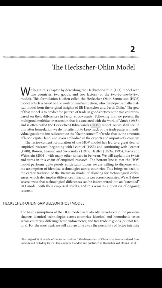 2 The Heckscher-Ohlin Model - Two Countries, Two | Chegg.com