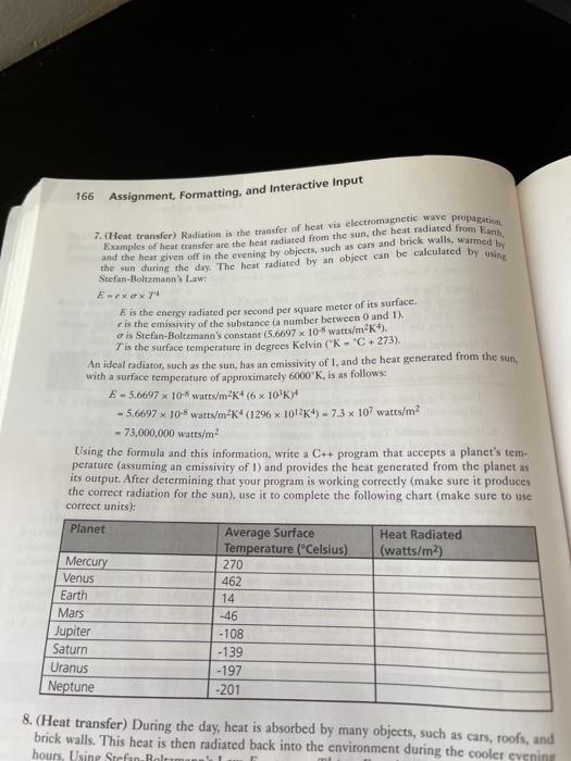 Solved 166 Assignment, Formatting, and interactive Input 7. | Chegg.com