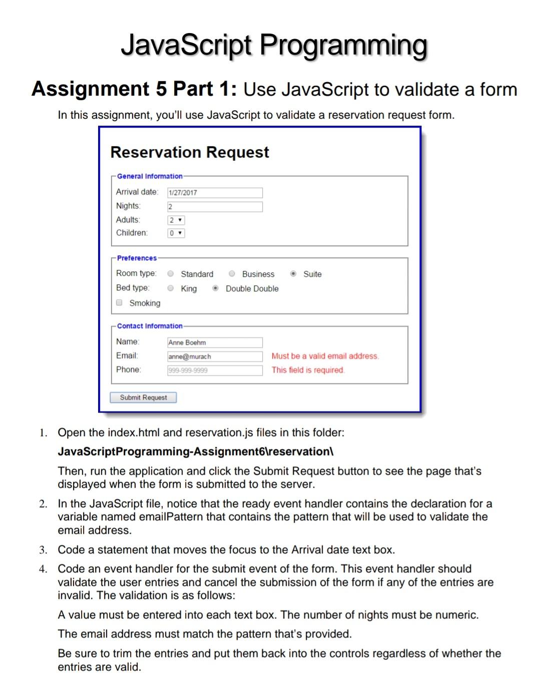 Solved JavaScript Programming Assignment 5 Part 1: Use | Chegg.com