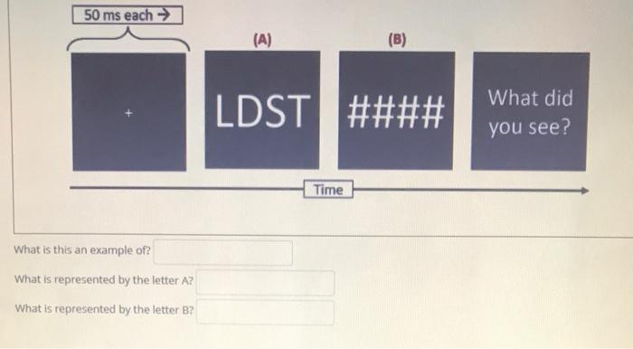 Solved 50 ms each → (A) (B) What did LDST #### you see? Time | Chegg.com