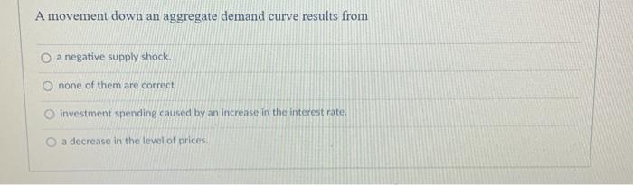 Solved Which of the following does not cause the aggregate | Chegg.com