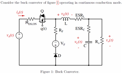 Consider the buck converter of figure 1 operating in | Chegg.com