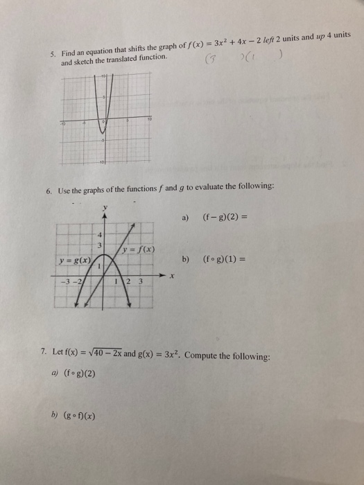 Solved 5. Find an equation that shifts the graph of f(x) = | Chegg.com