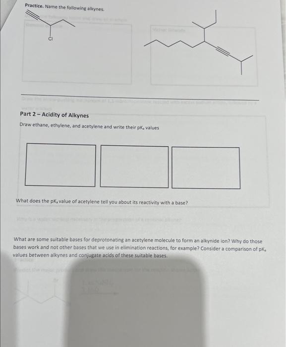 Part 1 - Nomenclature Types of Alkynes - Draw | Chegg.com