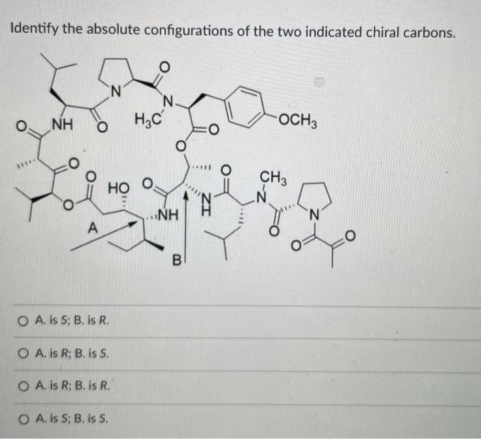 Solved Identify the absolute configurations of the two | Chegg.com