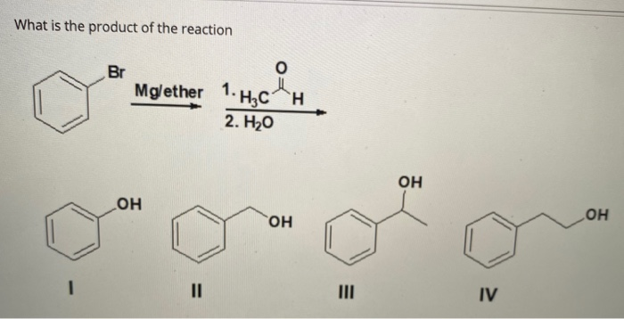 Solved What Is The Product Of The Reaction о Br Mg/ether 1. | Chegg.com