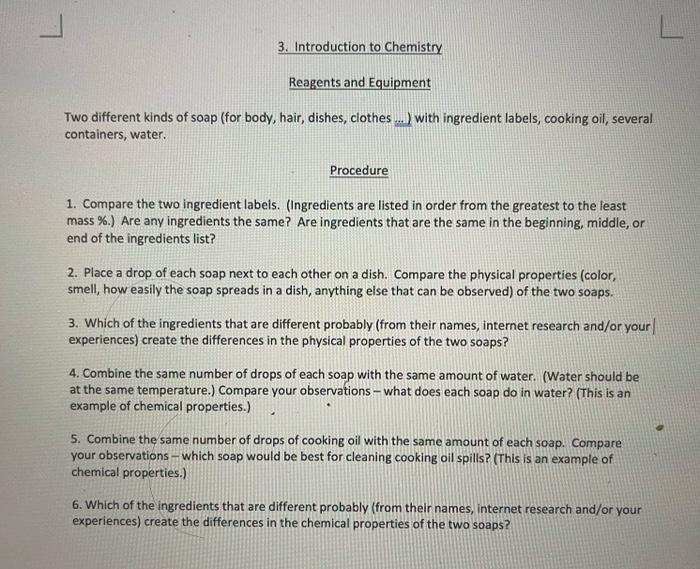 Chemical Properties of the Containers