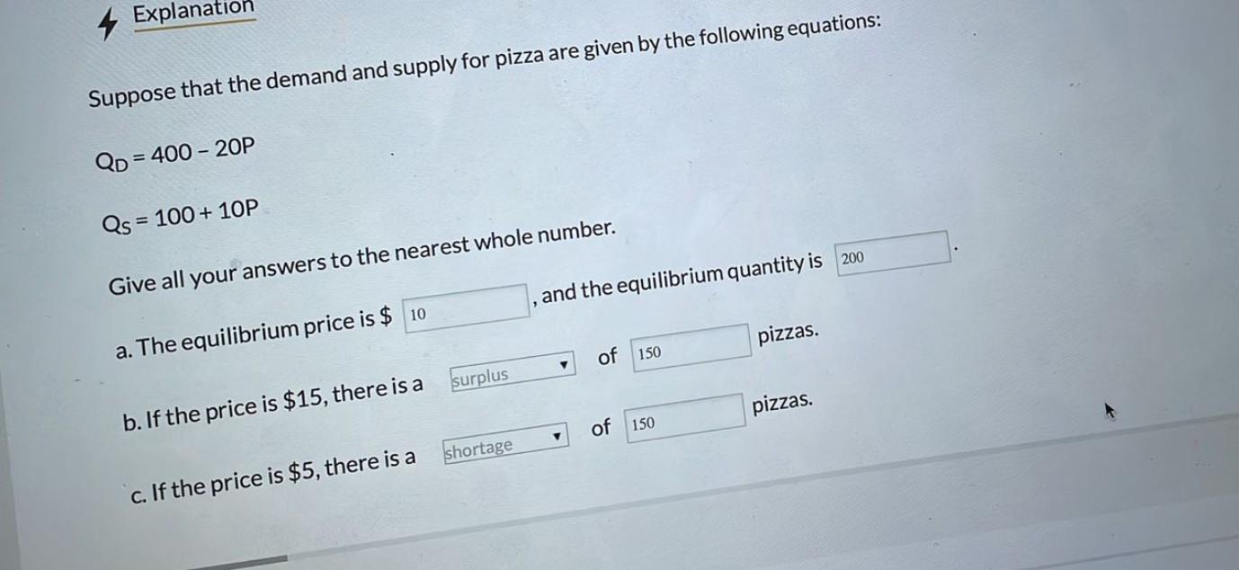 Solved Suppose That The Demand And Supply For Pizza Are | Chegg.com