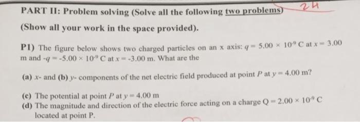 Solved PART II: Problem solving (Solve all the following two | Chegg.com