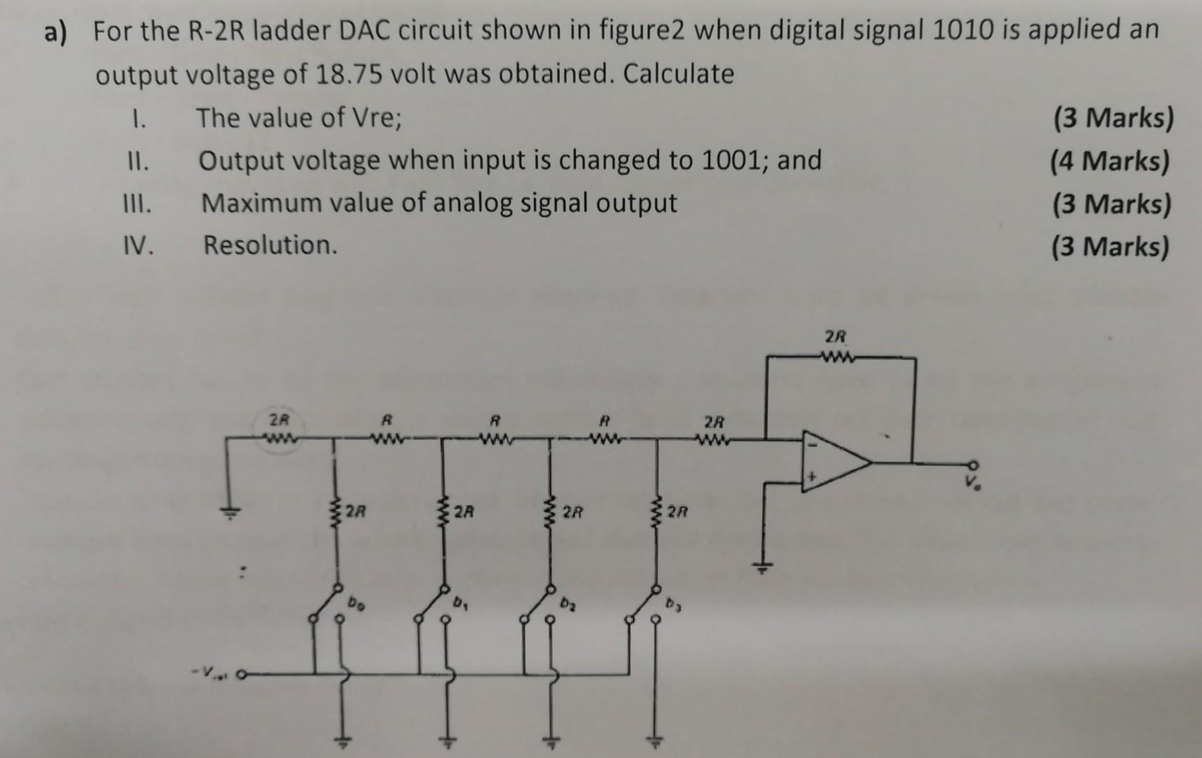 Solved A For The R 2r Ladder Dac Circuit Shown In Figure2