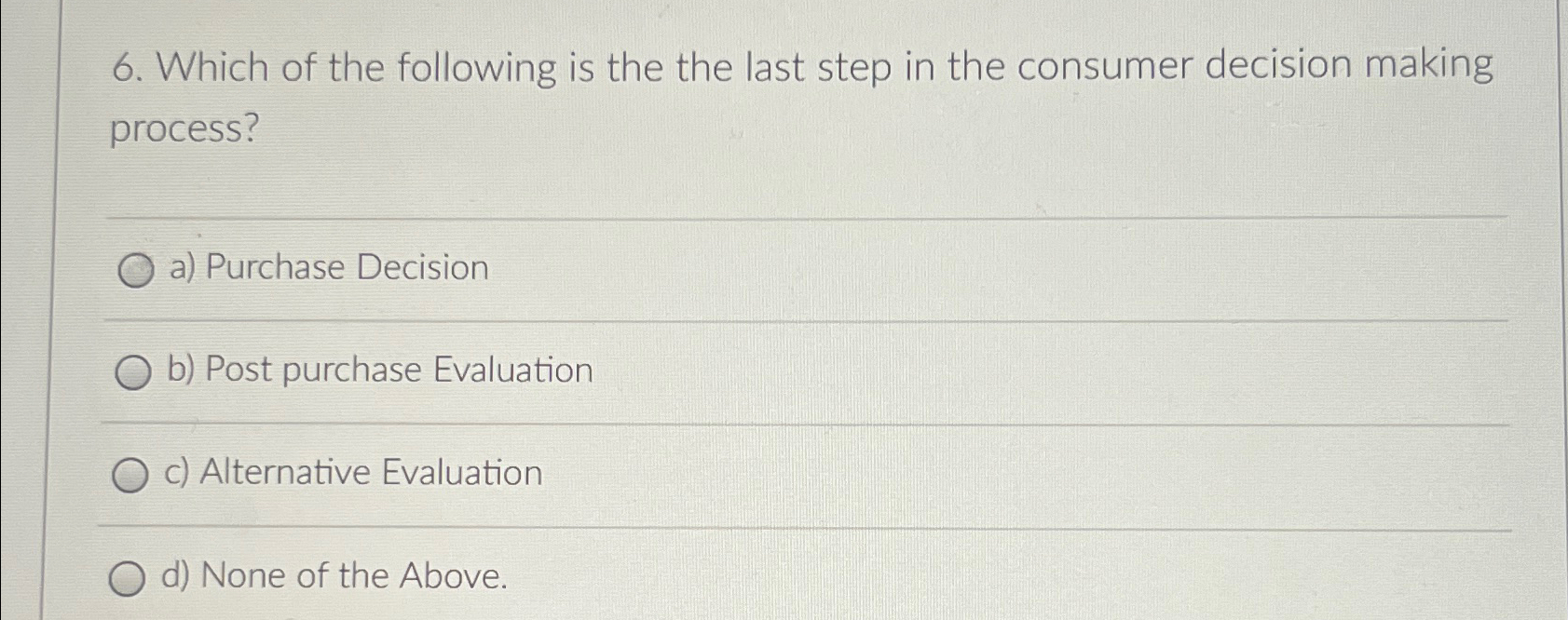 Solved Which of the following is the the last step in the | Chegg.com