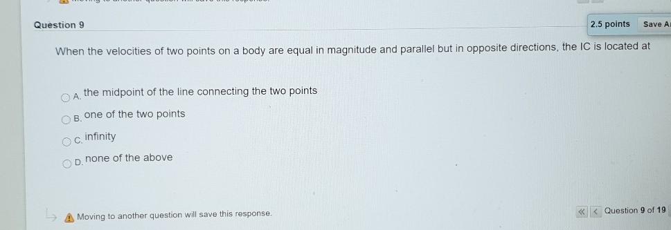 Solved Question 9 2.5 points Save A When the velocities of | Chegg.com