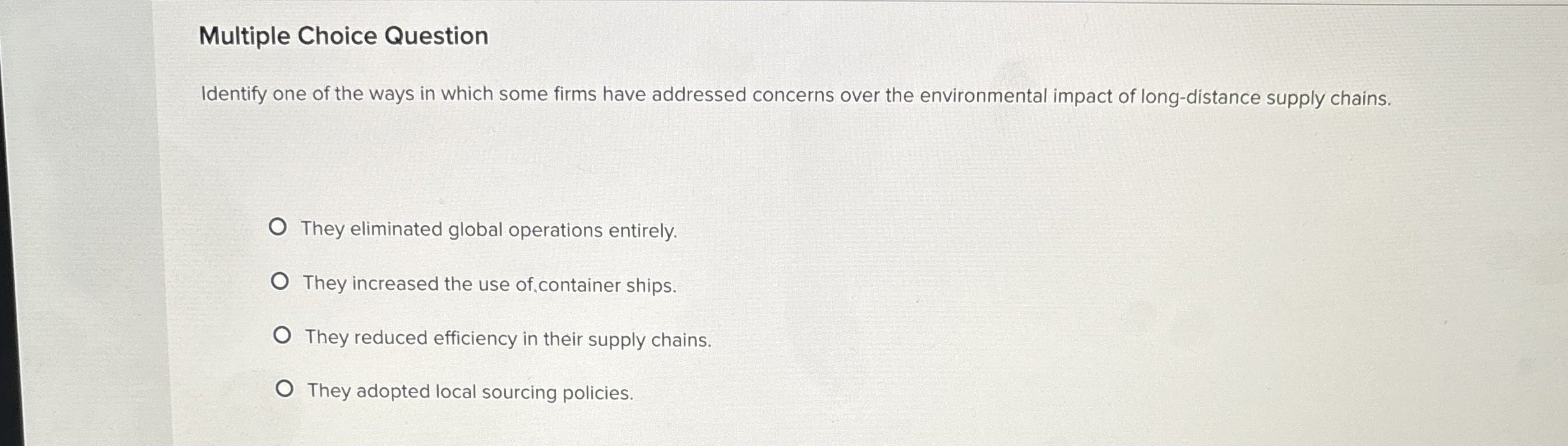 Solved Multiple Choice QuestionIdentify one of the ways in | Chegg.com