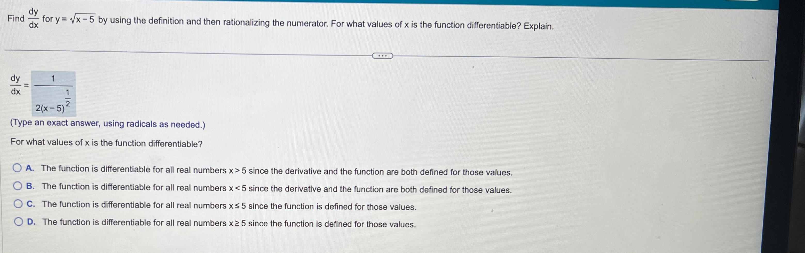 solved-find-dydx-for-y-x-52-by-using-the-definition-and-chegg