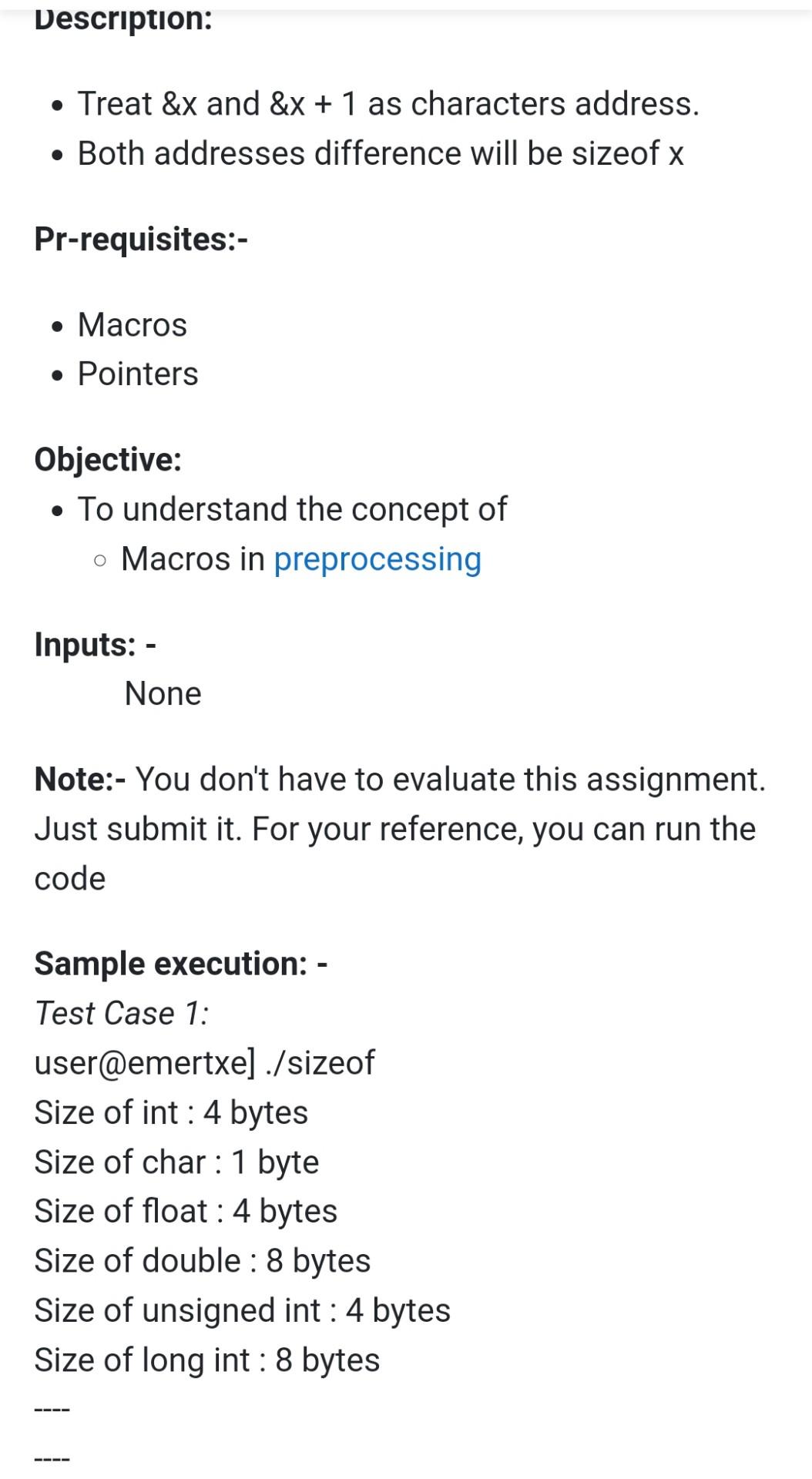 Solved Objective: Understand the meaning of operator