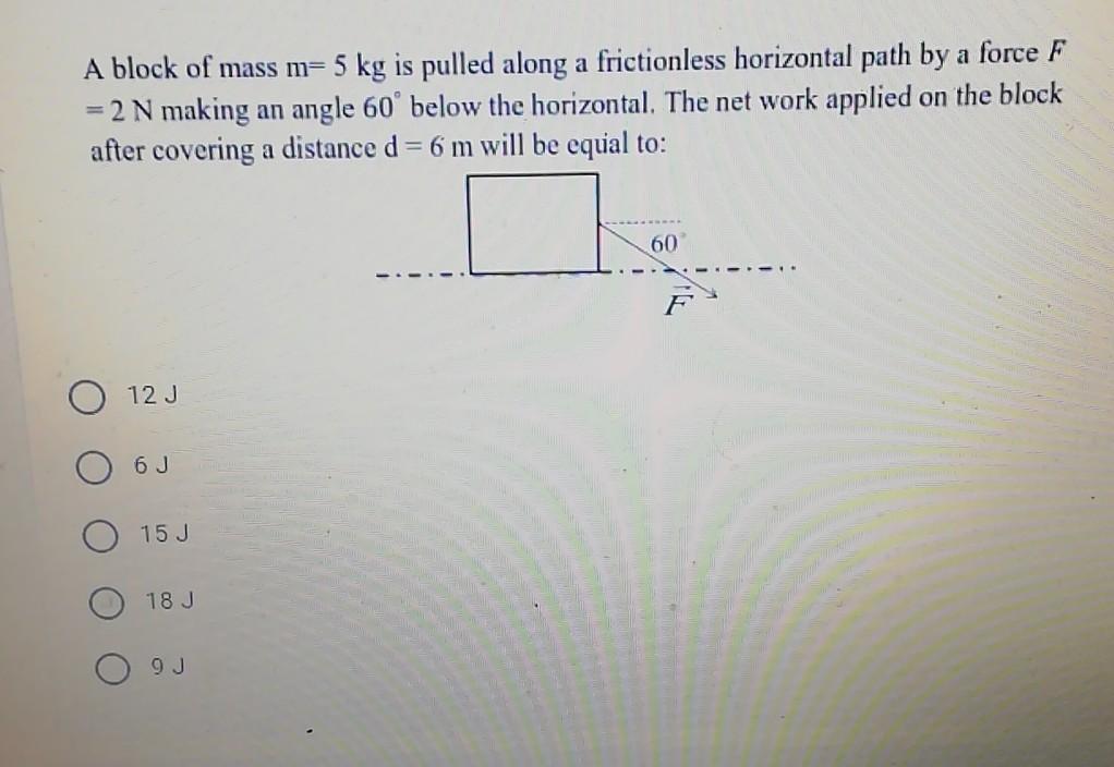 Solved A Block Of Mass M= 5 Kg Is Pulled Along A | Chegg.com