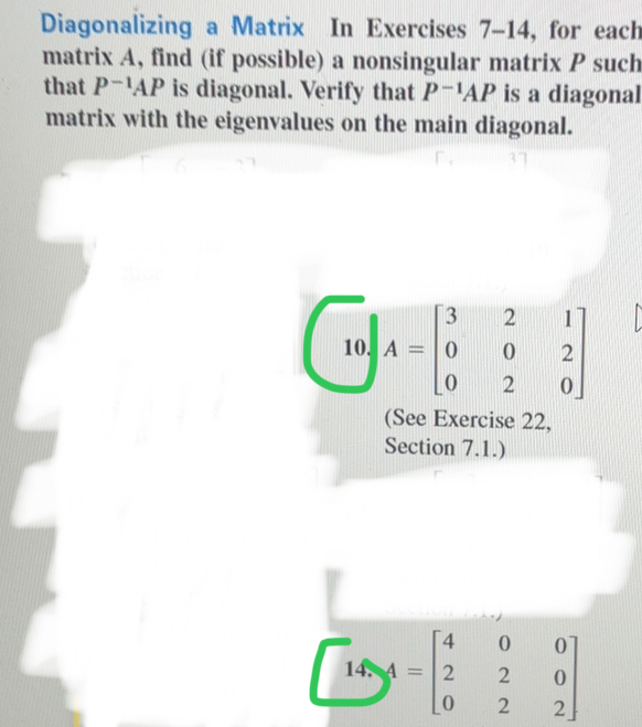 Solved Diagonalizing a Matrix In Exercises 7-14, ﻿for each | Chegg.com