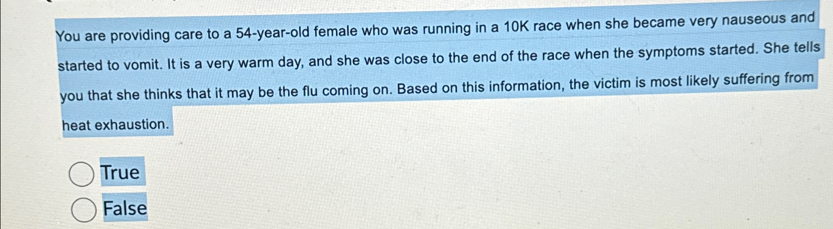 Solved You are providing care to a 54 -year-old female who | Chegg.com
