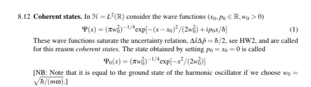 Solved 8 12 Coherent States In H L R Consider The Wave Chegg Com