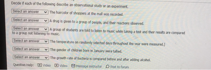 Solved Decide if each of the following describe an | Chegg.com