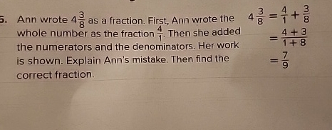 Solved Ann wrote 438 as a fraction. First, Ann wrote the | Chegg.com