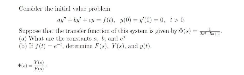 Solved Consider The Initial Value Problem Ay By Cy Chegg Com