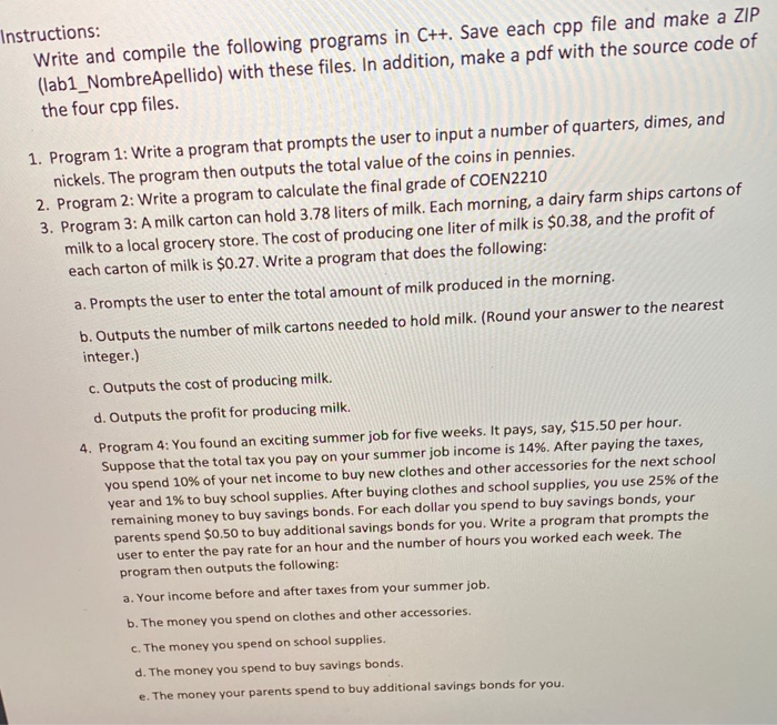 Solved Instructions: Write and compile the following | Chegg.com