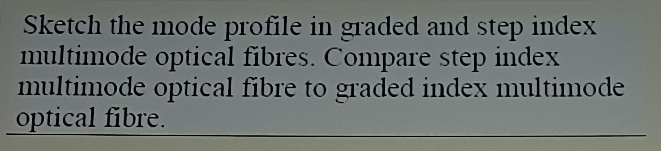 Solved Sketch the mode profile in graded and step index | Chegg.com