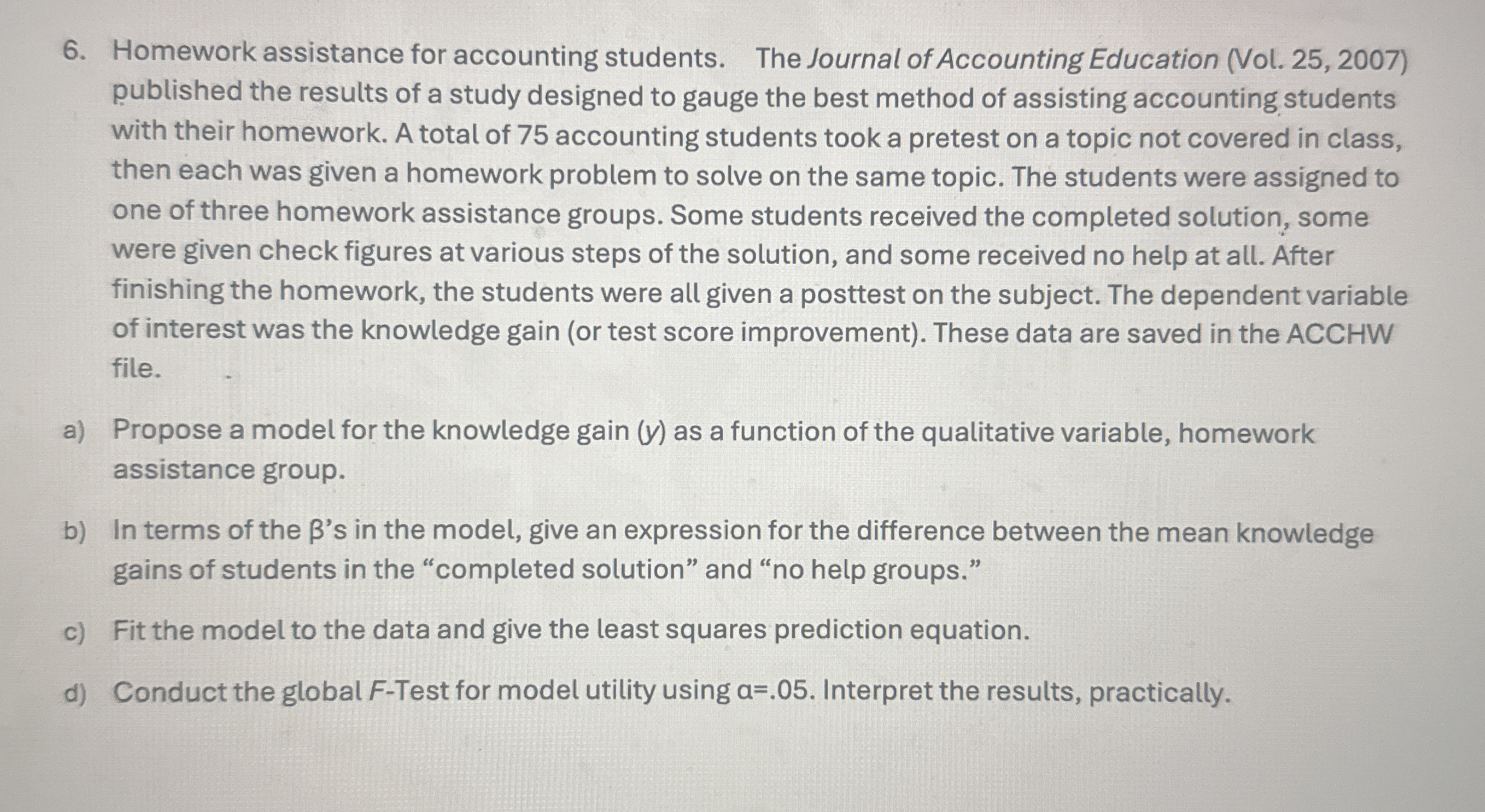 Homework assistance for accounting students. The
