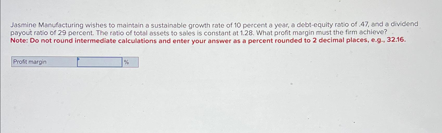 Solved Jasmine Manufacturing wishes to maintain a