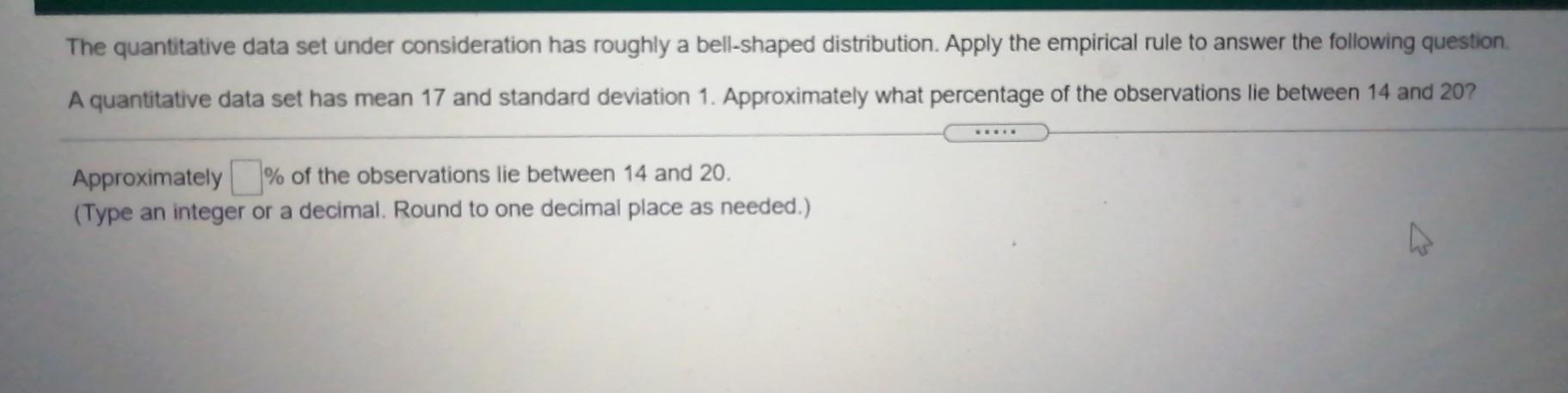 Solved The Quantitative Data Set Under Consideration Has | Chegg.com