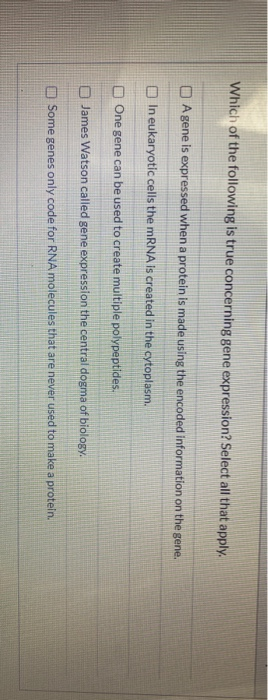 Solved Which of the following is true concerning gene | Chegg.com